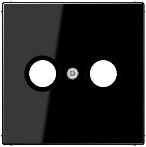 Лицевая панель Jung LS990 для 2-м. розетки TV+R черный фото Лицевая панель Jung LS990 для 2-м. розетки TV+R черный картинка